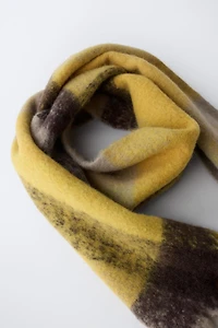 PLAID WOOL BLEND MAXI SCARF