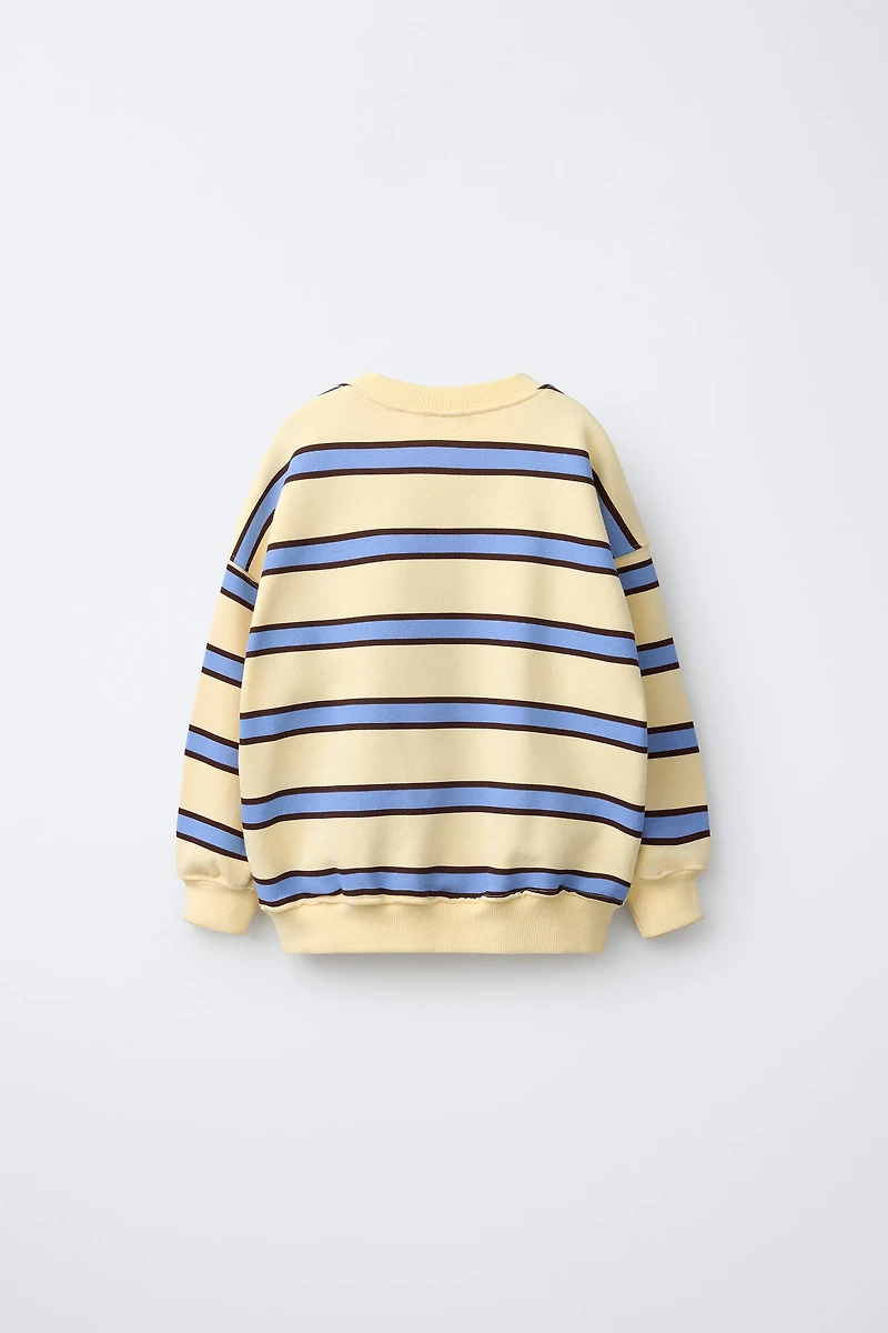 STRIPED PRINT SWEATSHIRT
