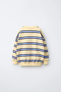 STRIPED PRINT SWEATSHIRT