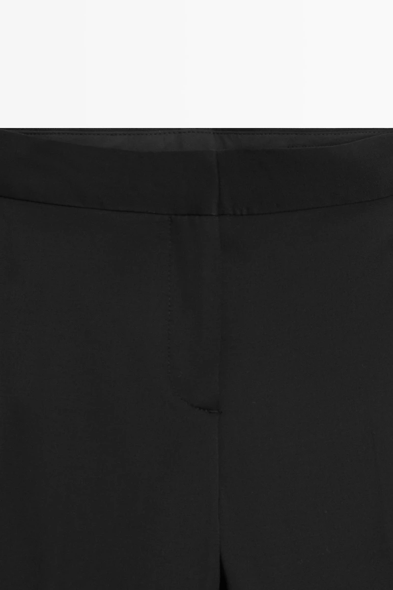 100% cold wool straight-leg pants