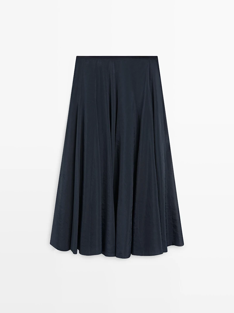 Midi skirt with pintucks