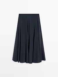 Midi skirt with pintucks