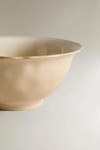 IRREGULAR EDGE STONEWARE SALAD BOWL