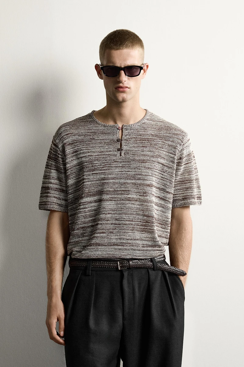 KNIT HENLEY SHIRT