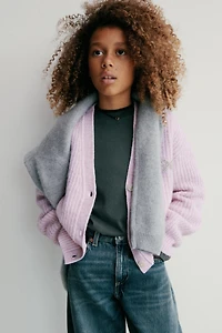 SPARKLY BOW KNIT CARDIGAN
