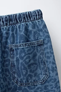 JEANS WIDE LEG ANIMAL PRINT