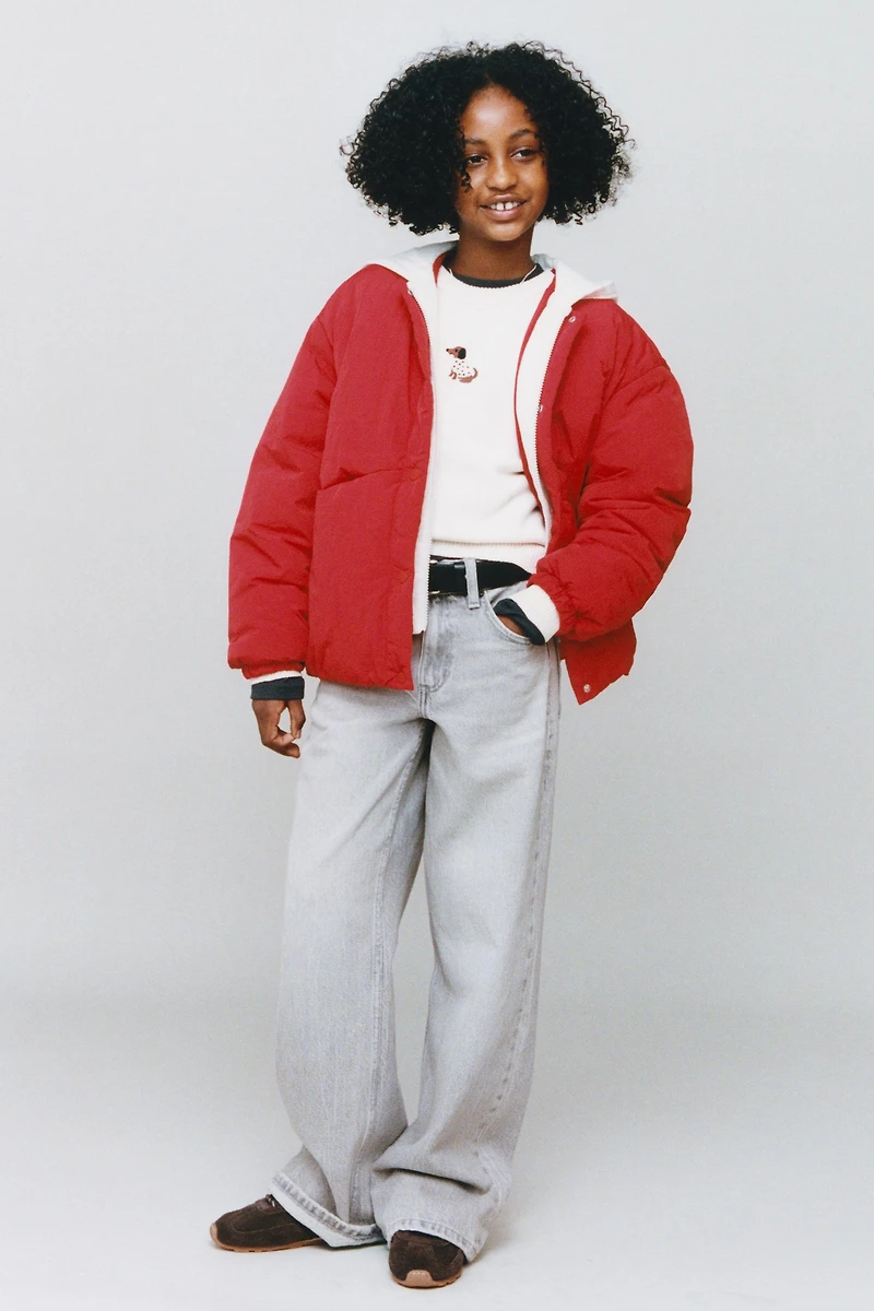 BLOUSON REMBOURRÉ À CAPUCHE EN MOLLETON