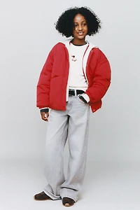 BLOUSON REMBOURRÉ À CAPUCHE EN MOLLETON