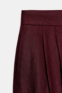 LINEN PLEATED SHORTS