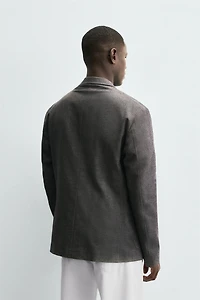 HERRINGBONE TEXTURED BLAZER