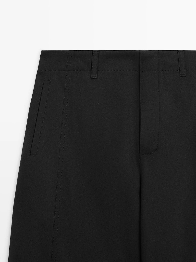Pantalon en coton avec détails dans le bas