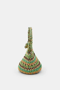 MINI STRIPED WOVEN BASKET BAG