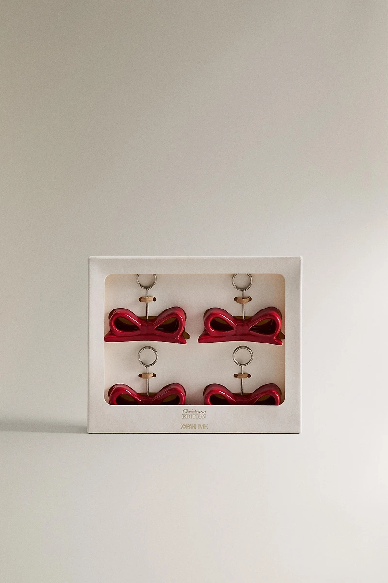 CHRISTMAS BOW PLACEHOLDERS (SET OF 4)