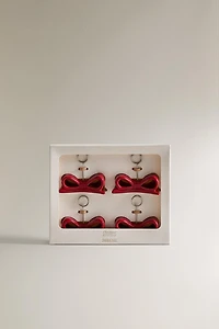 CHRISTMAS BOW PLACEHOLDERS (SET OF 4)