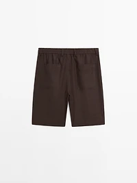 Lightweight 100% linen Bermuda shorts