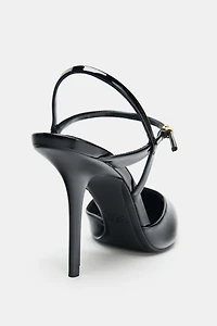 SLINGBACK ANKLE STRAP HEELS