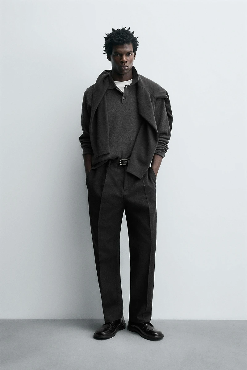 TEXTURED COTTON - WOOL PANTS LIMITED EDITION