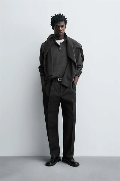 TEXTURED COTTON - WOOL PANTS LIMITED EDITION