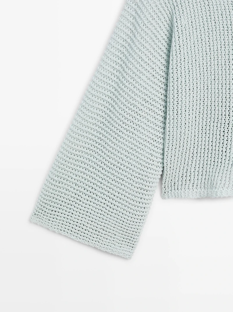Pull maille ajourée 100 % coton