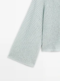 Pull maille ajourée 100 % coton
