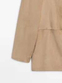 100% suede leather blazer with pocket details