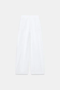 POPLIN PLEATED PANTS