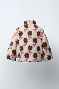 VESTE EFFET MOUTON À FLEURS