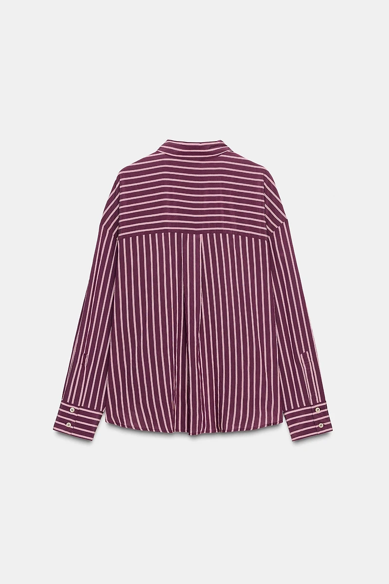 CHEMISE OVERSIZE EN POPELINE À RAYURES