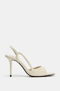 PATENT FINISH HEELED SANDALS