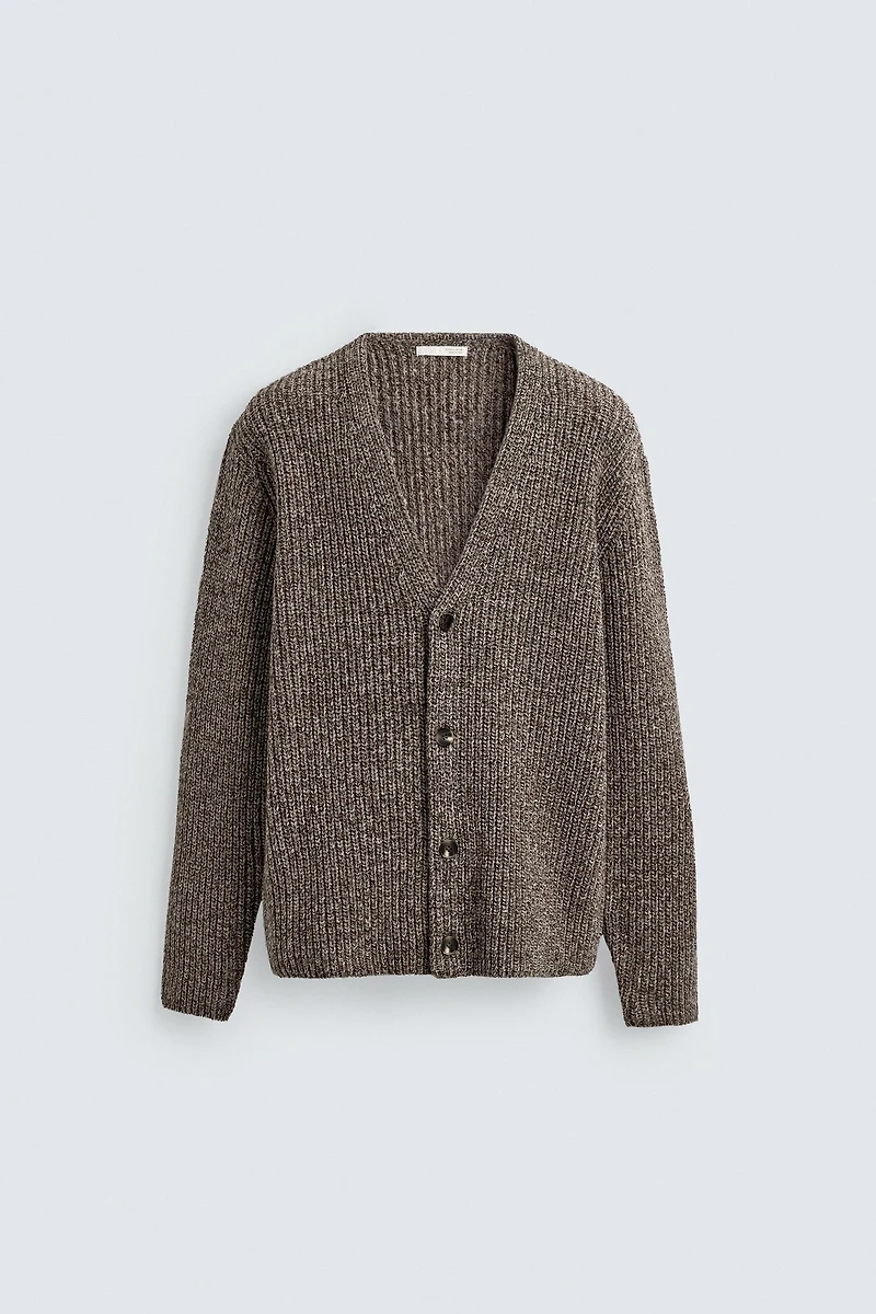 RIBBED TEXTURED CARDIGAN