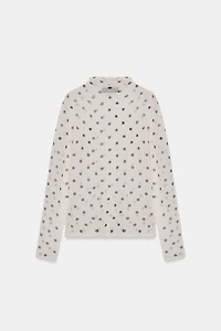 SHEER POLKA DOT KNIT TOP