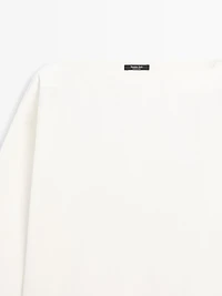 Poplin boat neck blouse