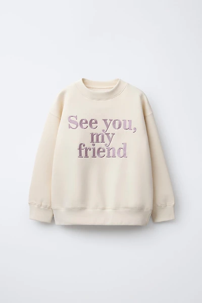 EMBROIDERED TEXT SWEATSHIRT