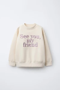 EMBROIDERED TEXT SWEATSHIRT