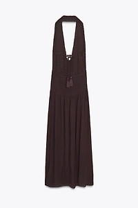 SMOCKED HALTER DRESS