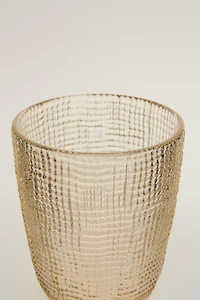 RAISED DESIGN GLASS TUMBLER