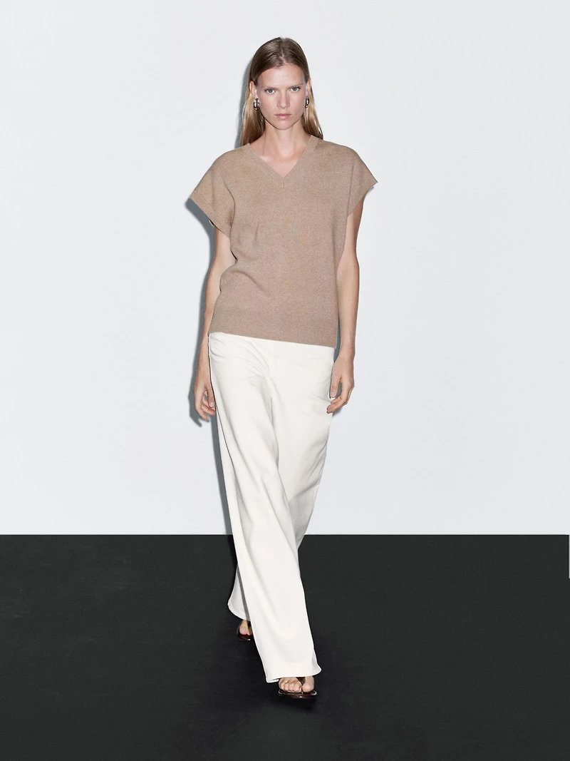 Wool blend knit vest