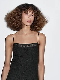 100% cotton crochet midi dress