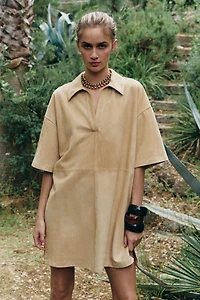 SUEDE LEATHER DRESS ZW COLLECTION LIMITED EDITION