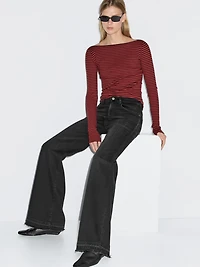 Mid-rise bell bottom jeans