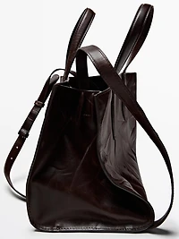 Mini-sac effet craquelé en cuir nappa
