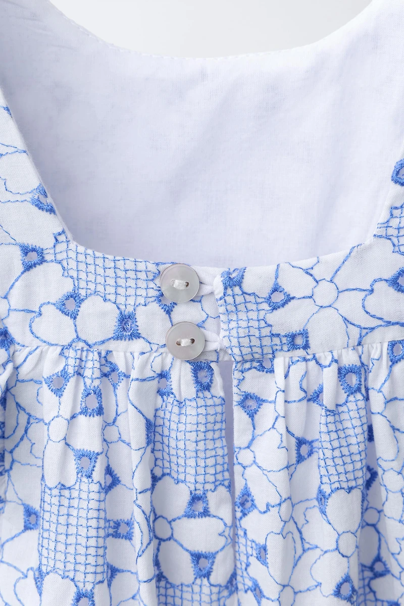 EMBROIDERED SHORT JUMPSUIT