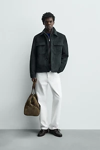 FAUX SUEDE OVERSHIRT