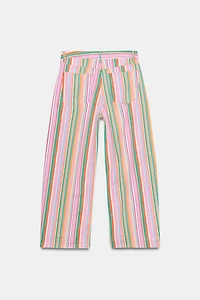 TRF MID-RISE STRIPED BAGGY JEANS
