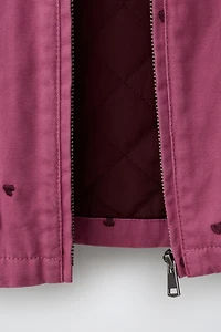 BLOUSON EN TOILE À CŒURS BRODÉS