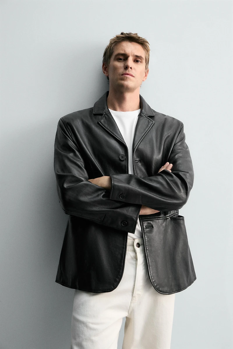 LEATHER BLAZER