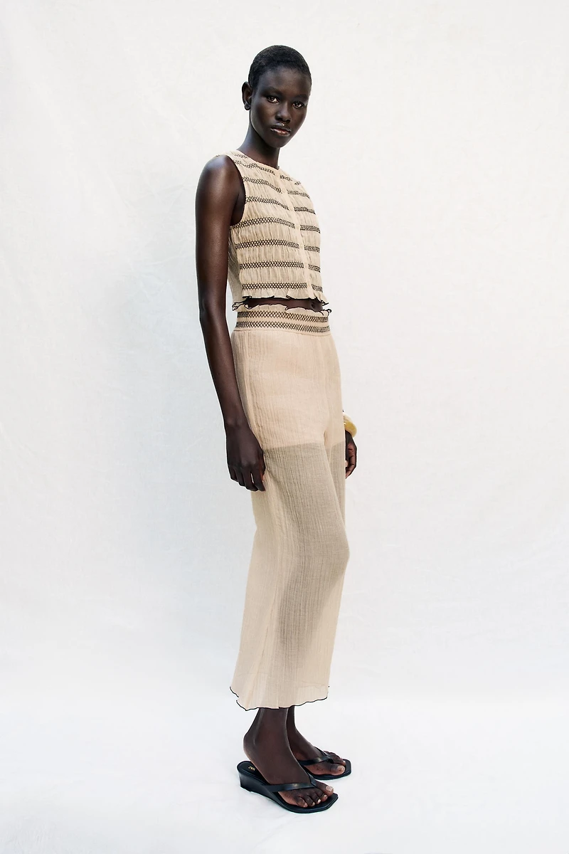 CULOTTES WITH CONTRASTING SEAMS