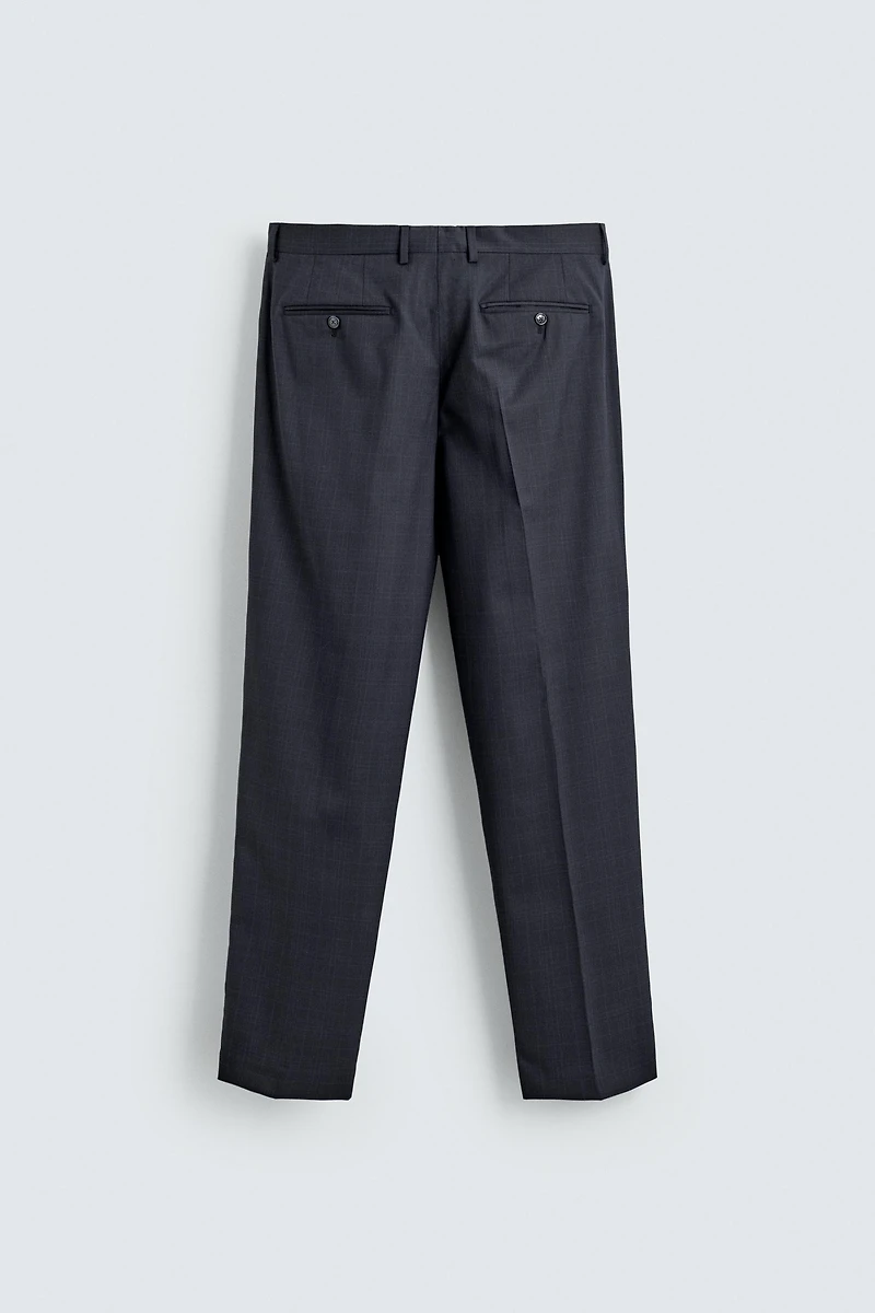 REGULAR FIT PLAID SUIT PANTS
