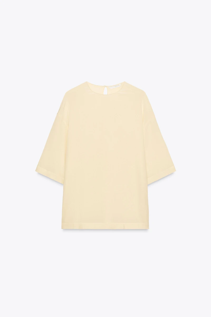 TOP MANCHES COURTES EN SOIE ZW COLLECTION LIMITED EDITION