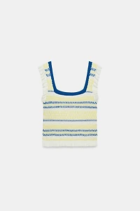 STRIPED SMOCKED TOP